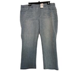 Women's Chicos Pulled Cropped Legging Soft Blue Jeans Size 3 (16) NWT #6516